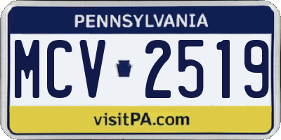 PA license plate MCV2519