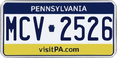 PA license plate MCV2526