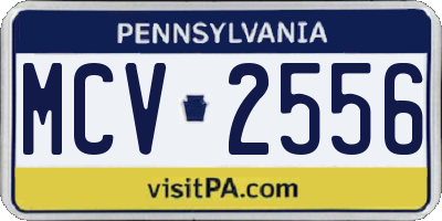 PA license plate MCV2556