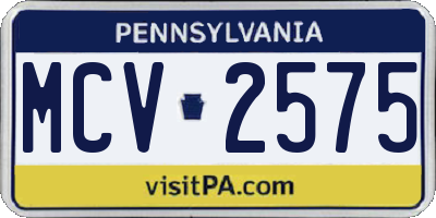 PA license plate MCV2575