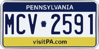 PA license plate MCV2591
