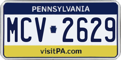 PA license plate MCV2629