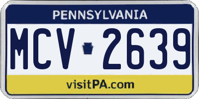 PA license plate MCV2639