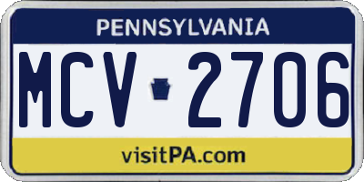 PA license plate MCV2706