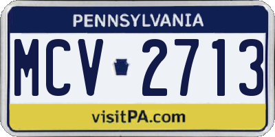 PA license plate MCV2713