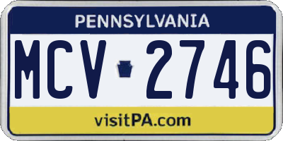 PA license plate MCV2746