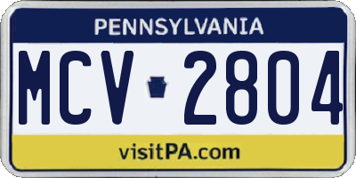 PA license plate MCV2804