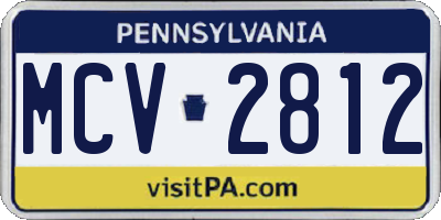 PA license plate MCV2812