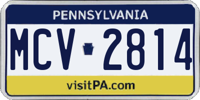 PA license plate MCV2814