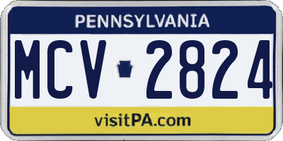 PA license plate MCV2824