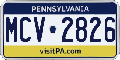 PA license plate MCV2826