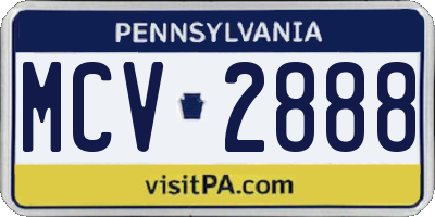 PA license plate MCV2888