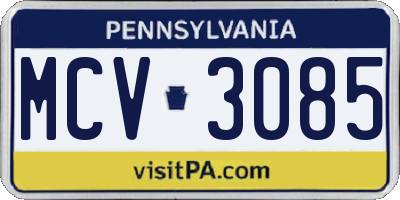 PA license plate MCV3085
