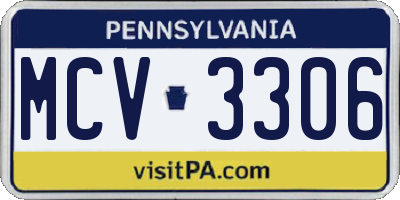 PA license plate MCV3306