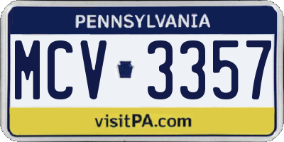 PA license plate MCV3357