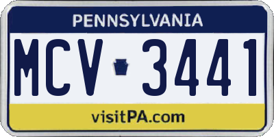 PA license plate MCV3441