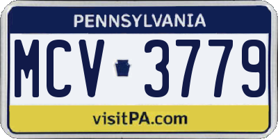 PA license plate MCV3779
