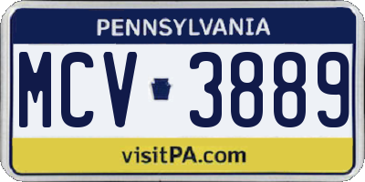 PA license plate MCV3889