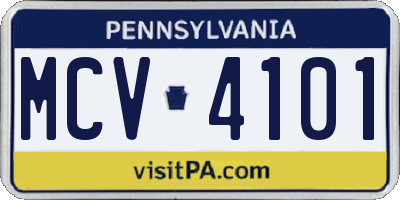 PA license plate MCV4101