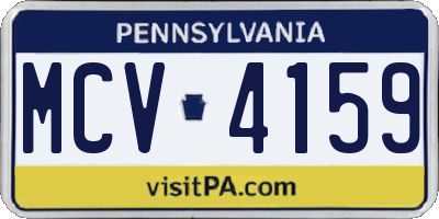 PA license plate MCV4159
