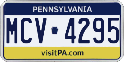 PA license plate MCV4295