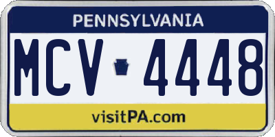 PA license plate MCV4448