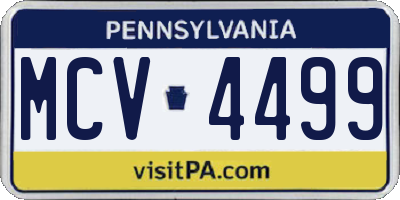 PA license plate MCV4499