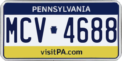 PA license plate MCV4688