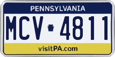 PA license plate MCV4811