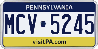 PA license plate MCV5245