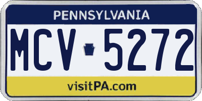 PA license plate MCV5272