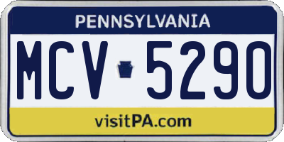 PA license plate MCV5290