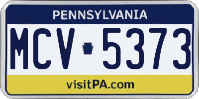 PA license plate MCV5373