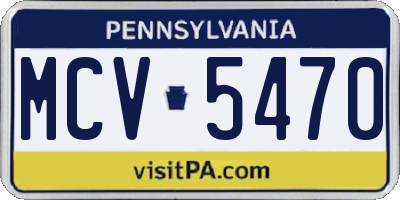 PA license plate MCV5470