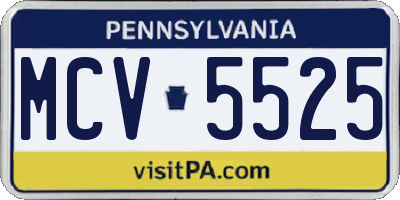 PA license plate MCV5525