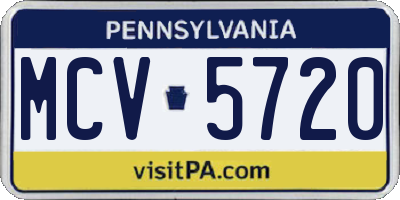 PA license plate MCV5720