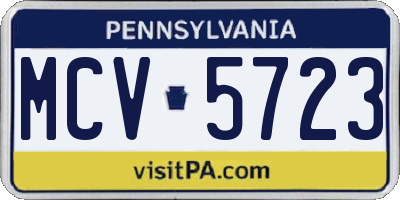 PA license plate MCV5723