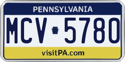PA license plate MCV5780