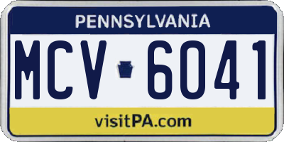 PA license plate MCV6041