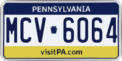 PA license plate MCV6064