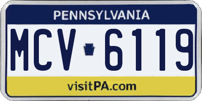 PA license plate MCV6119