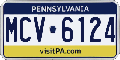 PA license plate MCV6124