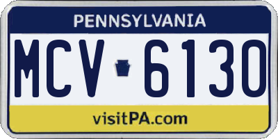 PA license plate MCV6130