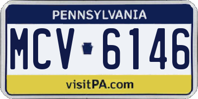 PA license plate MCV6146