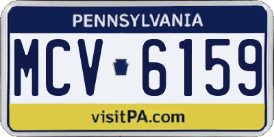 PA license plate MCV6159