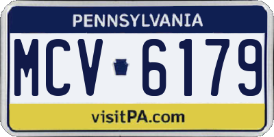PA license plate MCV6179