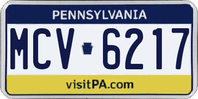 PA license plate MCV6217