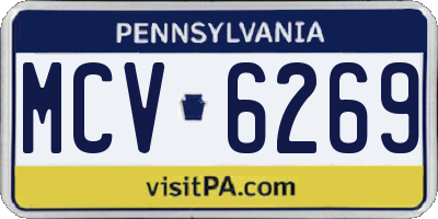 PA license plate MCV6269