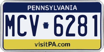 PA license plate MCV6281