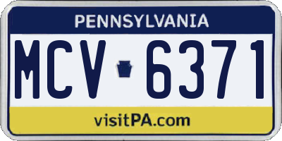 PA license plate MCV6371